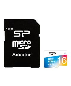 Silicon Power Elite UHS-1 Colorful 16 GB, MicroSDHC, Flash memory class 10