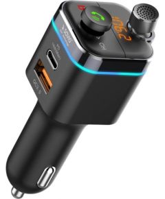 Savio TR-12 Bluetooth 5.0 FM-передатчик + Зарядка USB Quick Charge 3.0 / Micro SD / Черный