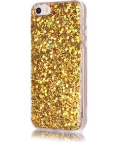 Fusion Gold Sequins Back Case Silikona Aizsargapvalks Priekš Apple iPhone X / XS Zeltains