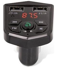 Maxlife MXFT-02 Bluetooth 5.1+ EDR FM Трансмиттер для Авто радио / MIC / MicroSD /  + Зарядка 2x USB / Черные