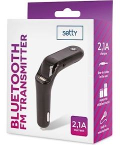 Setty TFM-02 FM-передатчик Автомобильный радиоприемник Bluetooth 5.0 / microSD / USB / AUX / 2.1A  /  Черный