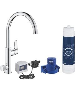 virtuves izlietnes maisītājs BauEdge ar filtru Grohe Blue, hroms