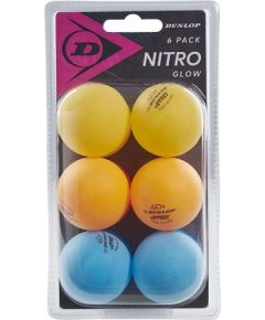 Table tennis balls Dunlop NITRO GLOW 6pcs.