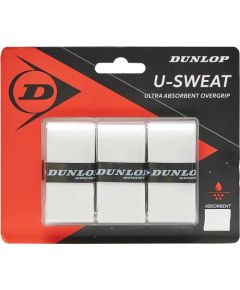 Tennis racket overgrip Dunlop U-SWEAT white 3-pcs-blister