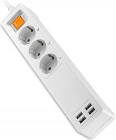 Platinet extension cord 3 sockets USB WiFi Tuya 1.8m, white (45507)