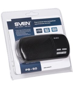 Sven PS-50 portatīvs skaļrunis ar Micro SD/Radio/Aux/LCD ekrāns