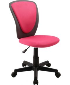 Рабочий стул BIANCA 42x51xH82-94см, сиденье и спинка: сетка / кожзаменитель, цвет: розовый/ тёмно-серый