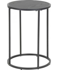 Дополнительный стол SEAFORD, D40xH55см, черный меламин, металл, с грубым порошковым покрытием, черный матовый