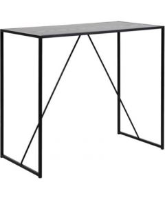Bāra galds SEAFORD 120x60xH105cm, galda virsma: melamīns, krāsa: pelēks, rāmis: melns metāls