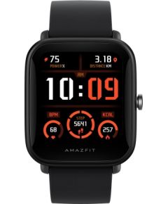 Xiaomi Amazfit Bip U Pro Smart watch, GPS (satellite), HD Color Screen, Touchscreen, Heart rate monitor, Activity monitoring Yes, Waterproof, Bluetooth, Rubber, Silicone, Black