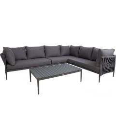 Garden furniture set BREMEN table and corner sofa, grey