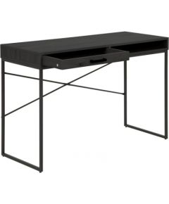 Письменный стол SEAFORD 110x45xH75см, с ящиком, столешница: меламин, ясень, черный, рама: черный