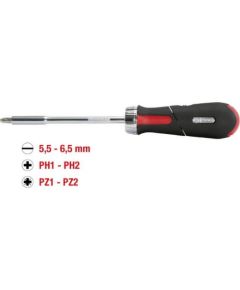 Kstools Ratchet screwdriver 1/4´´ + 6 bits, KS Tools