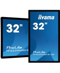 Iiyama 32" PCAP, Open frame, 12-Points Touch, 1920x1080, 24/7 operation, 420cd/m², 3000:1, Through Glass (Gloves) supported, Portrait or Face-up mode / TF3239MSC-B1AG