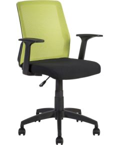 Рабочий стул ALPHA 60x55xH87,5-95cм, сиденье: ткань, цвет: чёрный, спинка: сетка из полиэстера, цвет: зелёный