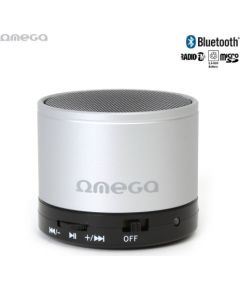 Omega OG47S 6W Металлический корпус Bluetooth Колонка с FM Радио / Micro SD / AUX / Функция тел. звонка Серебристый