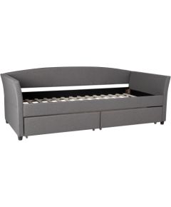 Кровать GENESIS с 2-ящиками, без матрас, 90x200cм, обивка из мебельного текстиля, цвет: серый