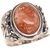 Серебряное кольцо #2101750(POx-Bk)_AV, Серебро	925°, оксид (покрытие), Авантюрин , Размер: 18.5, 7.4 гр.