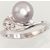 Серебряное кольцо #2101462(PRH-GR)_CZ+PE-GR, Серебро	925°, родий (покрытие), Цирконы , Жемчуг , Размер: 16.5, 2.7 гр.