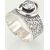 Серебряное кольцо #2101208(POX-BK)_CZ, Серебро	925°, оксид (покрытие), Цирконы , Размер: 17, 7 гр.