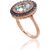 Золотое кольцо #1100964(Au-R+PRh-Bk)_CZ+CZ-LB+TZLB, Красное Золото	585°, родий (покрытие) , Цирконы , Небесно-голубой топаз , Размер: 17.5, 5.36 гр.