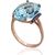 Золотое кольцо #1100965(Au-R+PRh-Bk)_CZ-LB+TZLB, Красное Золото	585°, родий (покрытие) , Цирконы , Небесно-голубой топаз , Размер: 19.5, 6.54 гр.
