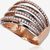 Золотое кольцо #1100103(Au-R+PRh-Bk)_DI, Красное Золото 750°, родий (покрытие), Бриллианты (0,41Ct), Размер: 17, 4.89 гр.