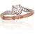Золотое кольцо #1100890(Au-R+PRh-W)_CZ, Красное Золото 585°, родий (покрытие), Цирконы, Размер: 18, 2 гр.