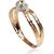 Золотое кольцо #1100199(Au-R+PRh-W)_DI, Красное Золото 585°, родий (покрытие), Бриллианты (0,064Ct), Размер: 17, 1.85 гр.
