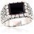 Серебряное кольцо #2101366(POx-Bk)_ON, Серебро 925°, оксид (покрытие), Оникс, Размер: 20.5, 10.7 гр.