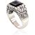 Серебряное кольцо #2101366(POx-Bk)_ON, Серебро 925°, оксид (покрытие), Оникс, Размер: 20.5, 10.7 гр.