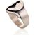 Серебряное кольцо #2101563(Matt+POx-MattBk), Серебро 925°, оксид (покрытие), Размер: 18.5, 4.9 гр.