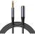 Joyroom SY-A09 AUX extension cable 3.5mm mini jack female to 3.5mm mini jack male, braided, 1.2m (black)