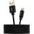 CANYON MFI-3, Charge & Sync MFI braided cable with metalic shell, USB to lightning, certified by Apple, cable length 1m, OD2.8mm, Black