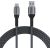 USB-A 3.1 to USB-C Fast charging cable Lention CB-ACE-6A1M, 6A, 10Gbps, 1m (black)