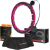 Vingrošanas rinķis ar atsvaru un skaitītāju SET HULA HOOP MAGNETIC BLACK/PINK HHM16 WITH WEIGHT + COUNTER HMS + WAIST SUPPORT BR163 BLACK