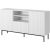 Cama Meble PAFOS chest of drawers on a black steel frame 150x40x90 cm white matt