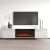 Cama Meble RTV LUXE cabinet 182.6x34.5x37.5 white/gloss white + black fireplace