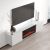 Cama Meble RTV LUXE cabinet 182.6x34.5x37.5 white/gloss white + black fireplace