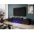 Cama Meble RTV cabinet ROVA with electric fireplace 190x37x48 cm black/black gloss