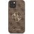 Guess PU 4G Metal Logo Case for iPhone 13 Brown