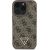 Guess Leather 4G Triangle Strass Защитный Чехол для Apple iPhone 16 Pro Max