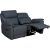 Recliner sofa BOWEN 2-seater with electric mechanism, dark grey genuine leather