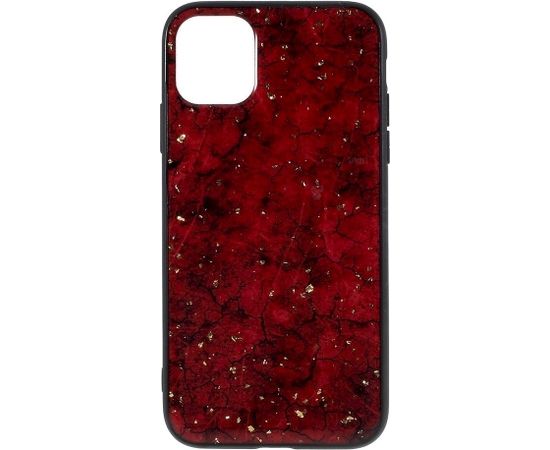 Fusion Art Epoxy Back Case Silikona Aizsargapvalks Priekš Apple iPhone 11 Pro Tumši Sarkans