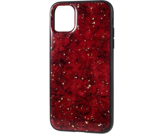 Fusion Art Epoxy Back Case Silikona Aizsargapvalks Priekš Apple iPhone 11 Pro Tumši Sarkans