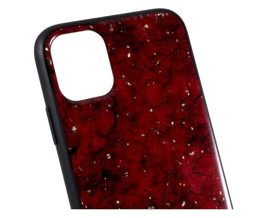 Fusion Art Epoxy Back Case Silikona Aizsargapvalks Priekš Apple iPhone 11 Pro Tumši Sarkans