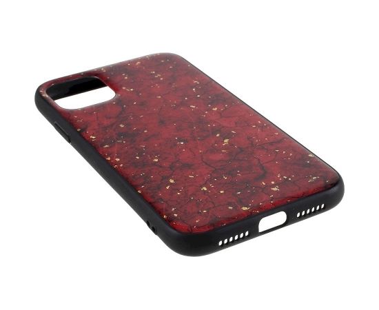 Fusion Art Epoxy Back Case Silikona Aizsargapvalks Priekš Apple iPhone 11 Pro Tumši Sarkans