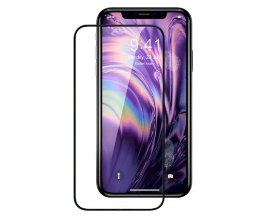 Fusion Full Glue 5D Tempered Glass Aizsargstikls Pilnam Ekrānam Apple iPhone 11 Melns