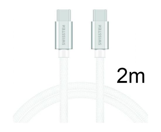 Swissten Textile Универсальный Quick Charge 3.0 USB-C - USB-C Кабель данных 2 м Серебряный