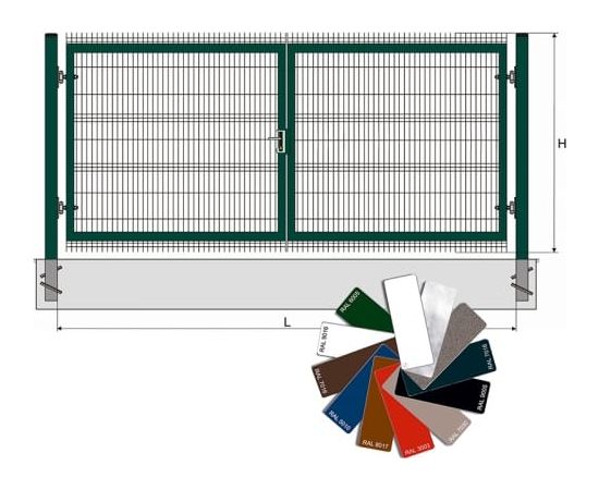 Vārti 3D H1,73*W3,5M 2-V RAL?.